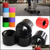 Wholesale Action Outdoors4Pcs Set Skateboard Pu Wheels Mm Mm Solid Color Cruiser Outdoor Sports Skate Aessories Skateboarding Drop Delivery