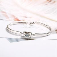 Wholesale Beautiful Bracelets Heart Shaped Women Love Sterling Silver Fashion Jewelry Temperament Crystal Bangles B192 Bangle