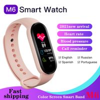 Wholesale Best New M6 Smart Band Fitness Tracker Wristband Bracelet Pedometer Sports SmartWatch Color Screen Fashion Smartband