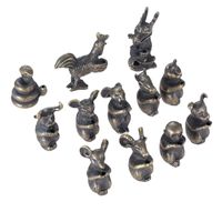 Wholesale Fragrance Lamps Chinese Antique Bronze Zodiac Animal Incense Holder Mini Animals Stick Base Home Decoration Metal Crafts Decor