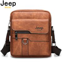 Wholesale JEEP BULUO Man Leather Bag Shoulder Crossbody Bags For Men Cow Split Leather Male iPad Business Messenger Bag Drop Shipping