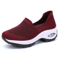 Wholesale 2021 Fashion Red Black White Womens Casual Shoes Breathable Laceless Cushion Sneakes Luxurys Designers Summer Mesh Women Walking Sports Shoe Trainers Size