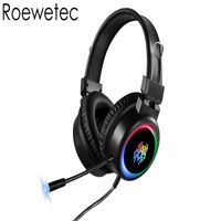 Wholesale Professional Led Light Gaming Headphones V5RGB for Computer PS4 Adjustable Bass Stereo PC Gamer Over Ear Wired Headset With Mic Gifts high quality black color