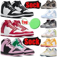 Wholesale With Sock Tag high men women casual shoes dunks Black White dunksb Chicago Syracuse University Red Moon Spartan Green mens trainers sports sneakers