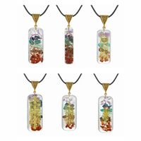 Wholesale 7 Chakra Energy Pendant Orgonite Necklace Rainbow Crystal Pendants Yoga Meditation Necklaces Resin Jewelry for Women Men