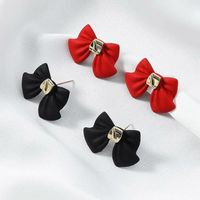 Wholesale 925 Silver Butterfly Earring Stud Korean Alloy Bowknot Shaped Ear Drop For Women Business Suit Dress Wear Earrings Jewelry Accessories