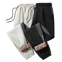 Wholesale Plus Size Winter Fleece Warm Pants Men XL XL Black Beige Streetwear Loose Casual Track Trousers Male Thermal Jogger Sweatpants