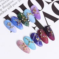 Wholesale 1 box wheel golden constellations galaxy alloy d strass stone crystal rhinestones nail art decorations manicure accessories