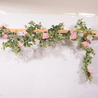 Wholesale Decorative Flowers Wreaths Rose Vines Artificial Garland Vintage Eucalyptus Hanging Plant For Wedding Arch Door Party Decor Fake Leaves