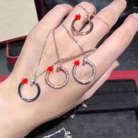 Wholesale Necklace nails starry sky non fading full diamond clavicle chain light luxury temperament pendant couple gift color with box