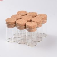 Wholesale 10ml Empty Glass Test Tube Bottles With Cork Stopper Transparent Clear Vials Jars Food Spice jars