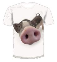Wholesale 3d Cute Piggy Crew Neck Short Sleeve Couple Fashion T shirt Pullover