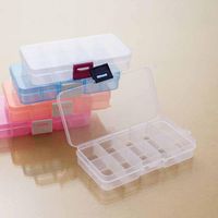 Wholesale Small Lattice Polychromatic Transparent Plastic Box Jewelry Finishing Storage Accessories Detachable Components Fishing Gear Gift Wrap