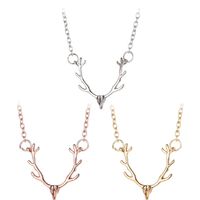 Wholesale Christmas Little Antler Deer Head Elk Necklace Antlers Cute Choker Necklace For Women Jewelry Charms Jewellery