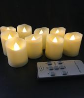 Wholesale Strings Set Of Wavy Edge Flameless LED Candle Remote Controlled Battery Operate Flickering Votive Tealight Christmas Wedding Warm Whit
