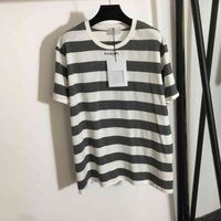 Wholesale Designer summer casual all match striped new rubber letter printing round neck striped short sleeved T shirt