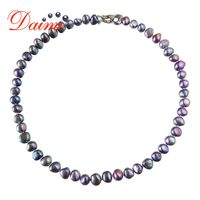 Wholesale DMNFP407 Natural Freshwater Black White Pink Purple Necklace Fine Pearl Jewelry For Women