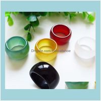 Wholesale Band Jewelry2021 S Crystal Wedding Ue Pretty Jewelry Red Jade Rings Agate Finger Ring Drop Delivery Y1Xav