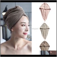 Wholesale Caps Bathroom Aessories Home Gardencoral Fleece Hair Dry Quick Drying Lady Bath Towel High Quality Soft Shower Cap Hat Drop Delivery