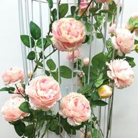 Wholesale Decorative Flowers Wreaths Head Peony European style Core covered Artificial Flower Fake Wedding Decoration Home Po Studio