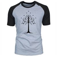 Wholesale Summer The Hobbit Gondor White Tree Men Short Sleeve Tshirt Lord of The Ring Top Fashion Casual O Neck Cotton T Shirt Plus Size