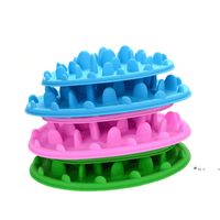 Wholesale 3 Colors Pet Dog Puppy Silicone Slow Eating Bowl Anti Choking Food Water Dish Slow RRE11292