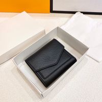 Wholesale high luxury brand designer boys wallet with button zipper black short Style wallet P1113