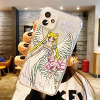 Wholesale Pretty Girl Angel pattern transparent phone cases For iPhone pro promax X XS Max Plus shockproof protect cover