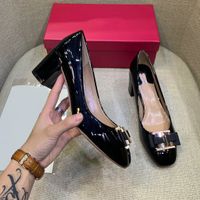 Wholesale Women Dress Shoes High Heels Top Quality Womens fashion Nude Color Genuine Leather Round Toe Pumps Rubber Casual Soft Soles Light Print shoe