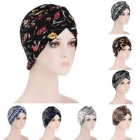 Wholesale Scarves Women Boho Cashew Print Turban Hat Head Wrap Twist Knot Stretchy Muslim Hijab Beanie Chemo Cancer Cap Yoga Baotou