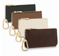 Wholesale M62650 Key Pouch Leather Holders Purse CLES Designer Fashion Womens Mens Key Ring Credit Card Holder Coin Purse Mini Wallet Bag Charm Brown Canvas