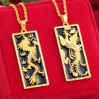 Wholesale Alluvial Gold Temperament Wild Pendant Dragon and Phoenix Pendant Paint Mens and Womens Thai Gold Jewelry Alluvial Gold Couple Dragon and Ph