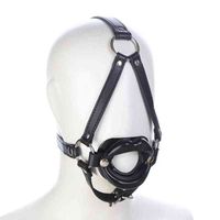 Wholesale Nxy Bondage Sm Harness Oral o Ring Pu Leather Silicone Lip Open Mouth Gag Fixation Head Strap Restraint Bdsm Adult Sex Toys