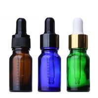 Wholesale 10ml Glass Essential Oil Diffusers Liquid Reagent Pipette Bottles With Measuring Line Brown Blue Green Eye Droppers Aromatherapy Perfumes Bottle