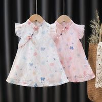 Wholesale Girl s Dresses Fashion Baby Girls Clothes Summer Chinese Style Cheongsam Dress Lace Princess Party Infant Kids Clothing
