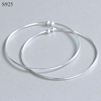 Wholesale Genuine Real Pure Solid Sterling Silver Bangles For Women Jewelry Round Ball Female Bracelet Hand Wristband Bangle