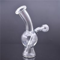 Wholesale Detachable Glass oil wax Bong mini portable Removable recycler dab rig for smoke with oil burner pipe and metal smoking bowl Easy clean