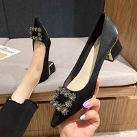 Wholesale Red Wedding Shoes High Heels Women s Thick Spring and Autumn New Rhinestone Pointed Low Bridal Wedding Dress Xiuhe Two Wear