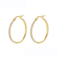 Wholesale E Xuping Womens Stainls Steel K Gold Plated Big Circle Earrings With Rhintone