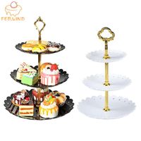 Wholesale Tiers Sweets Candy Cake Stand For Wedding Party Display Retro Cupcake Tray Plates Holder Plastic Tiered Dessert Other Bakeware
