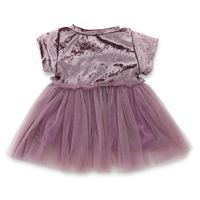 Wholesale Baby Girl Velvet Suede Tulle Dress TU Dress Short Sleeve Solid Color Princess Dress Summer Kids Clothing Children Clothes X2