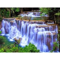 Wholesale Painting By Numbers Waterfall Landscape Set Acrylic Paint DIY Kits For Adults Coloring Number Frame Home Decoration Art Paintings