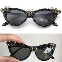 Wholesale Sunglasses Vazrobe Vintage Steampunk Cat Eye Women Glasses Skull Skeletone Punk Shades Woman Round Square Retro s
