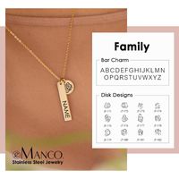 Wholesale Pendant Necklaces Family Necklace L Stainless Steel Female Gold Charm Engrave Mother Baby Anniversary Jewelry Gifts For Wife