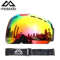 Wholesale Mosodo Magnetic Ski Goggles Magnet Snowmobile Anti fog Skiing Eyewear Snow Large Spherical Winter Ski Glasses Brightening len Y1119