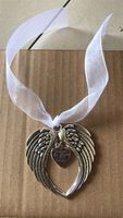 Wholesale Angel Wing Heart Focal A Piece of My Heart is in Heaven Heart Charm Ornament Memorial Remembrance Lost Loved Ones Ornament Keepsake S2