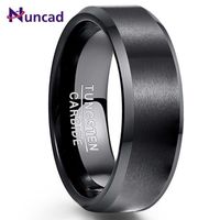 Wholesale Nuncad MM sell Tungsten Carbide Ring Engagement Jewelry Ring Bague Homme Classic Black Matte Surface Tungsten Steel