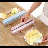 Wholesale Other Household Sundries Home Garden Drop Delivery Plastic Kitchen Foil And Cling Wrap Dispenser Cutter Storage Preservative Film Roll