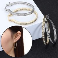 Wholesale Hoop Huggie Pair Party Gold Silver Fashion Jewelry Women s Luxury Earrings Drop Dangle Earring Inlaid Shinning Diamond