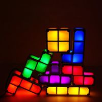 Wholesale Night Lights ZK20 DIY Tetris Puzzle Light Stackable LED Constructible Block Desk Lamp Colors Novelty Toy Children S Gift